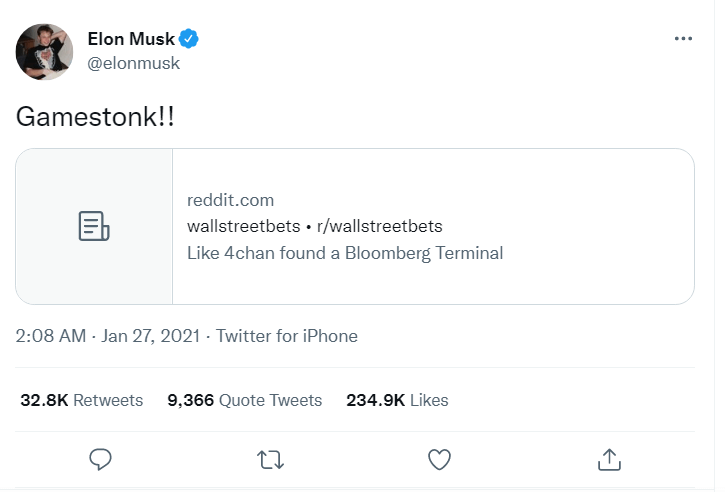 Elon Musk tweet